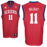 high quality NBA 76ers 11 Holiday Red Adidas Jerseys
